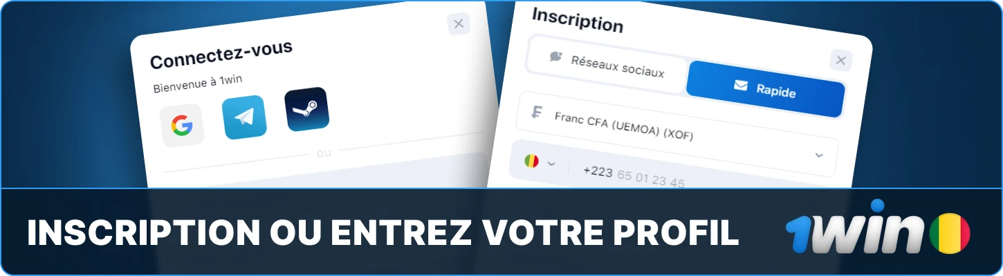 Inscrivez-voussur ou entrez votre profil 1win