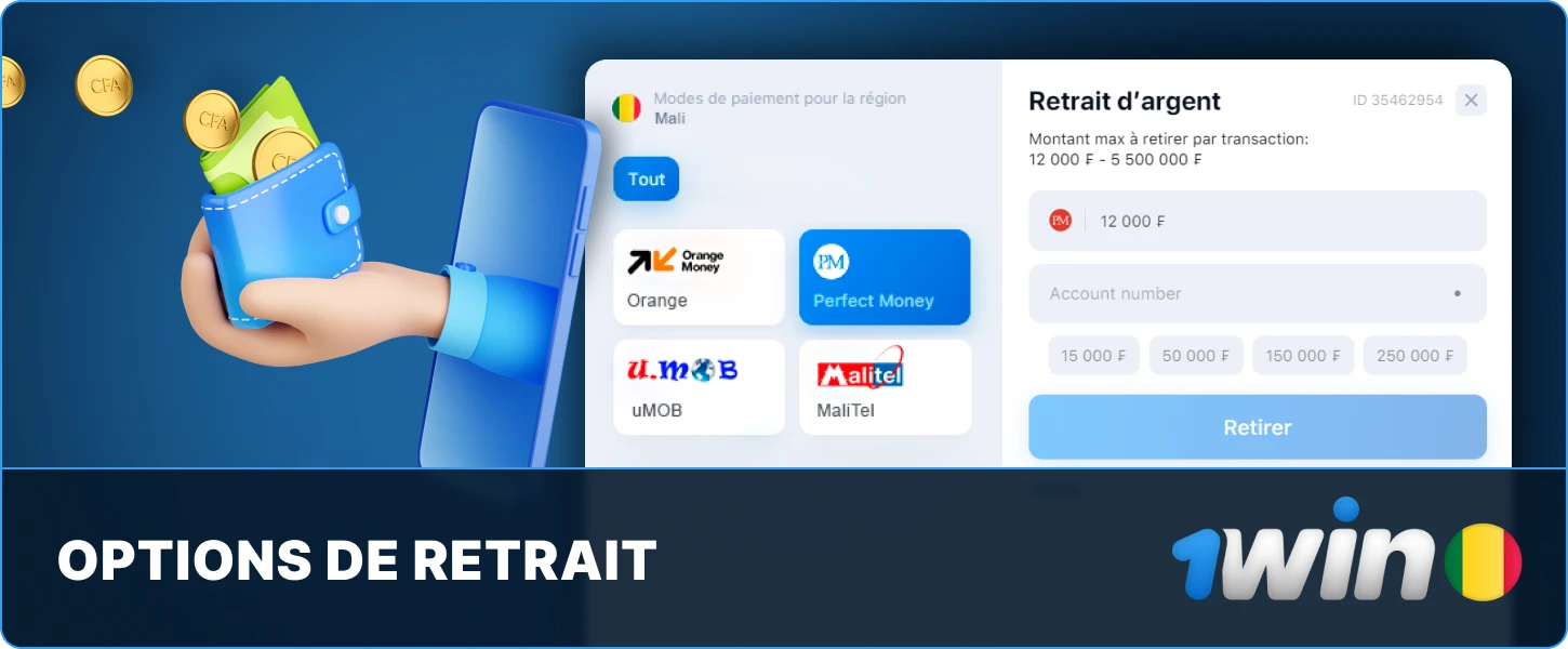 Méthodes de retrait 1win Mali 