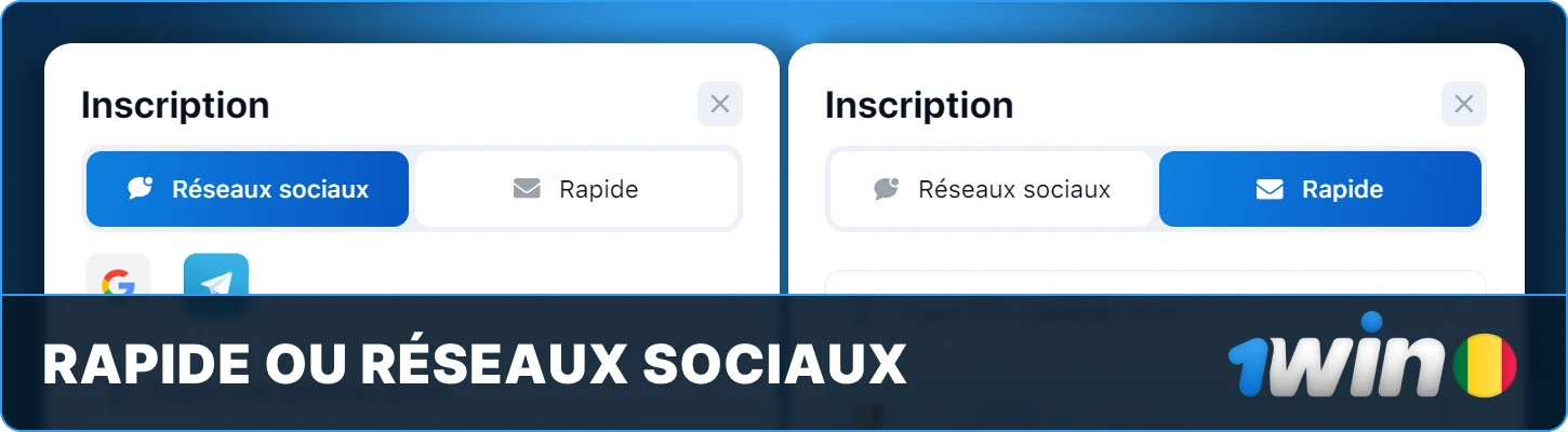 1win Mali Rapide ou Réseaux sociaux