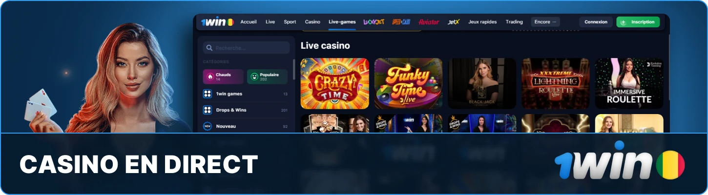 Casino en direct sur 1win Mali 