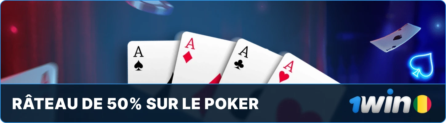 50% de réduction sur le poker chez 1win